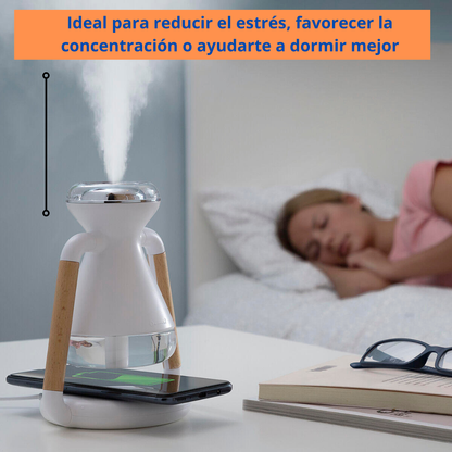 Humidificador Difusor de Aromas y Cargador Inalámbrico