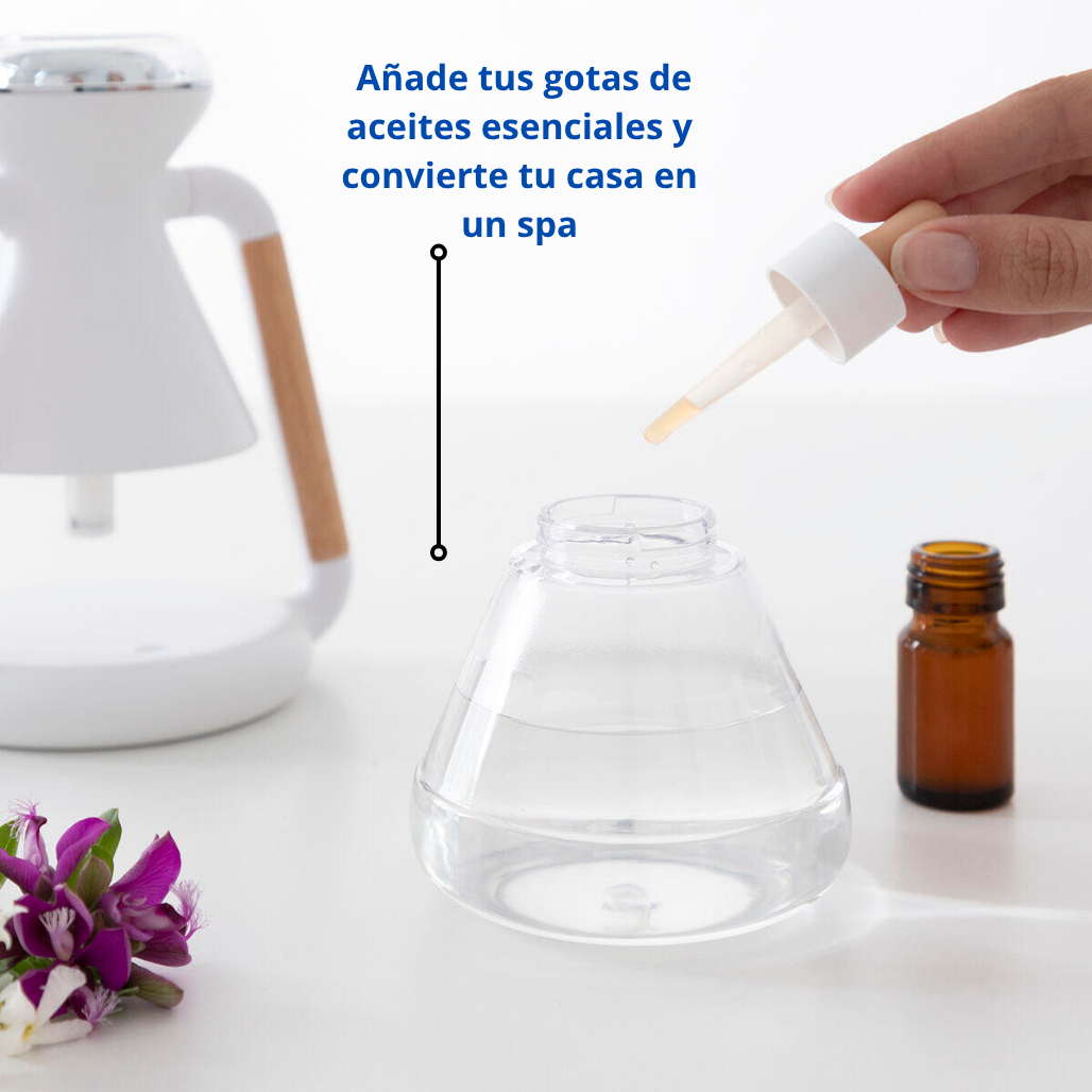 Humidificador Difusor de Aromas y Cargador Inalámbrico